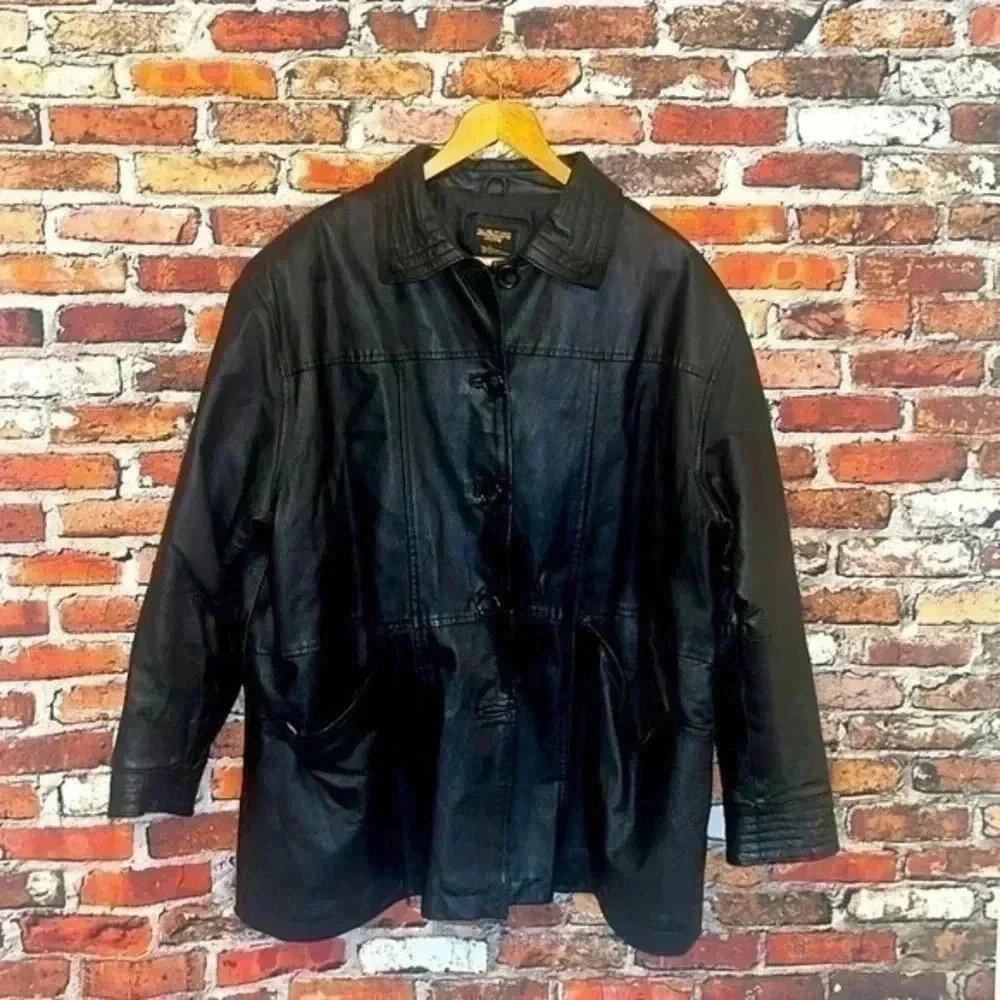 Salon Studio Leather jacket black size XL Vintage